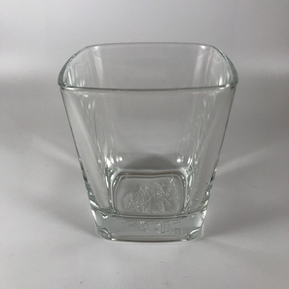 Crown Royal Black Whiskey Square Old Fashioned Glass Heavy Bottom Embossed Italy - Picture 4 of 6